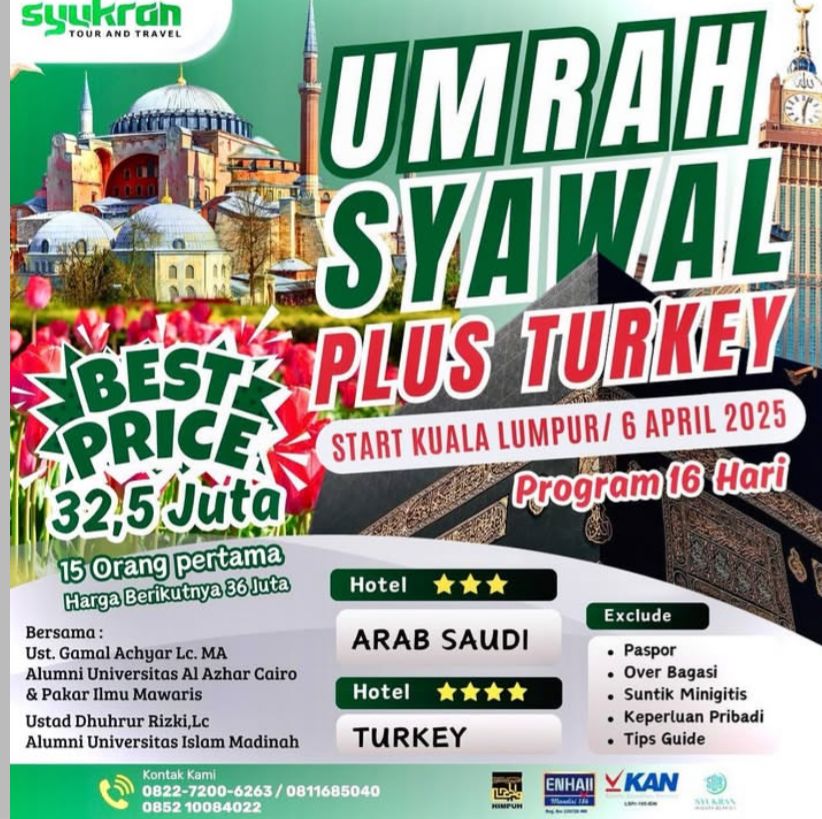 Paket Umrah Syawal Plus Turki
